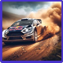 Racing car on dirt track