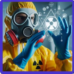 Man in radiation suit