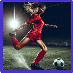 footballer kicking a ball